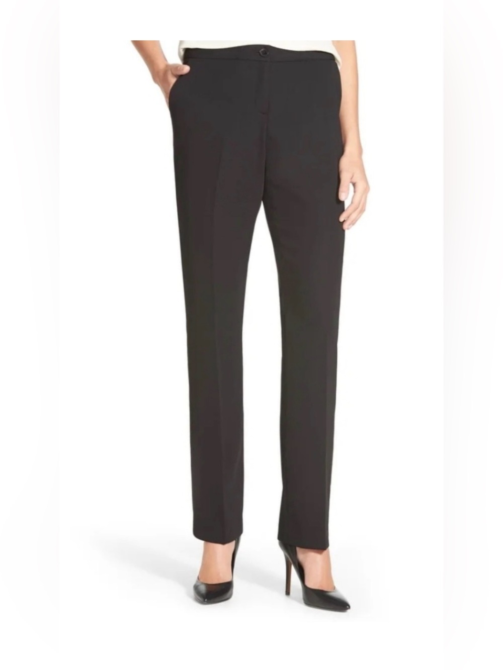 Ivanka Trump Black Straight-Leg Dress Trousers